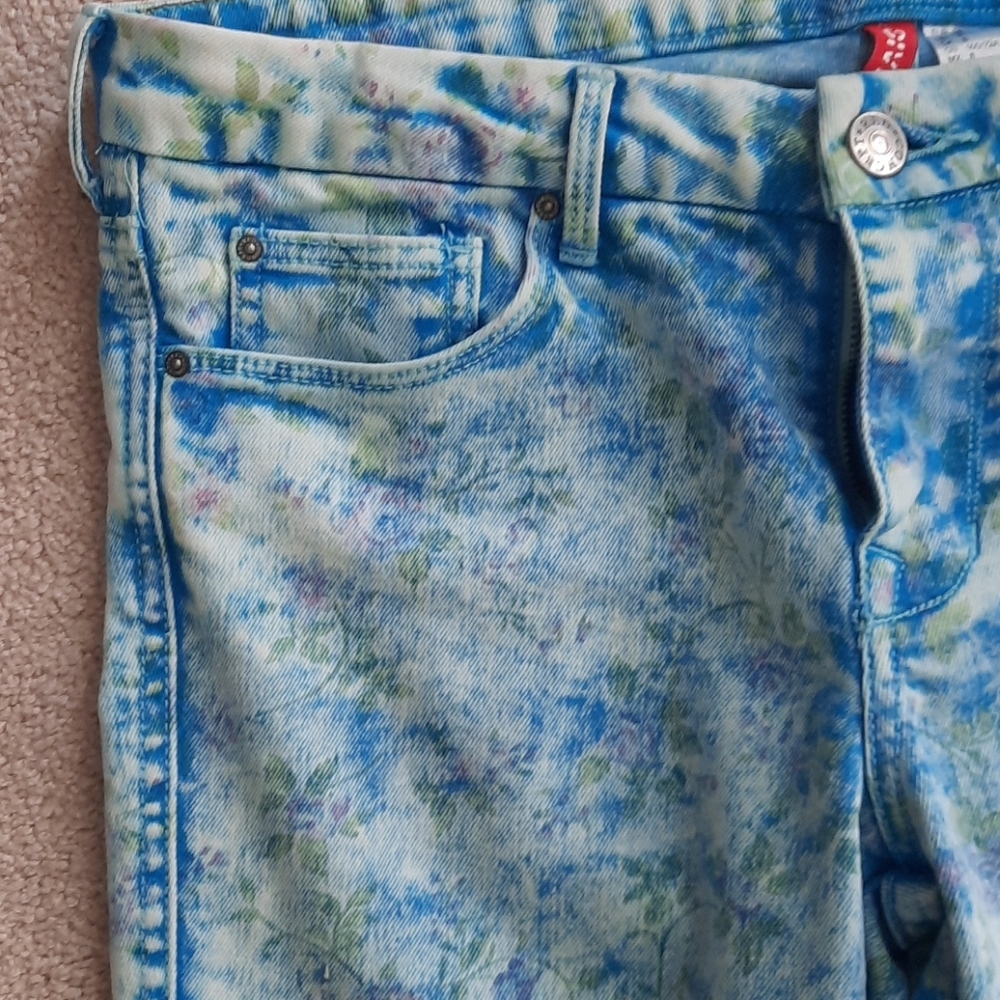 Faded floral jeans